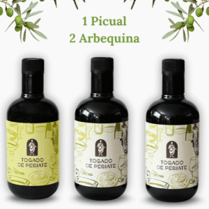 Pack 3 Botellas Aceite de oliva virgen extra 1 Picual - 2 Arbequina 500ml