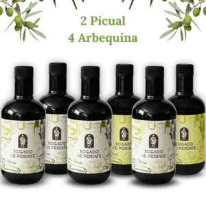 Pack 6 Botellas Aceite de oliva virgen extra 2 Picual - 4 Arbequina 500ml